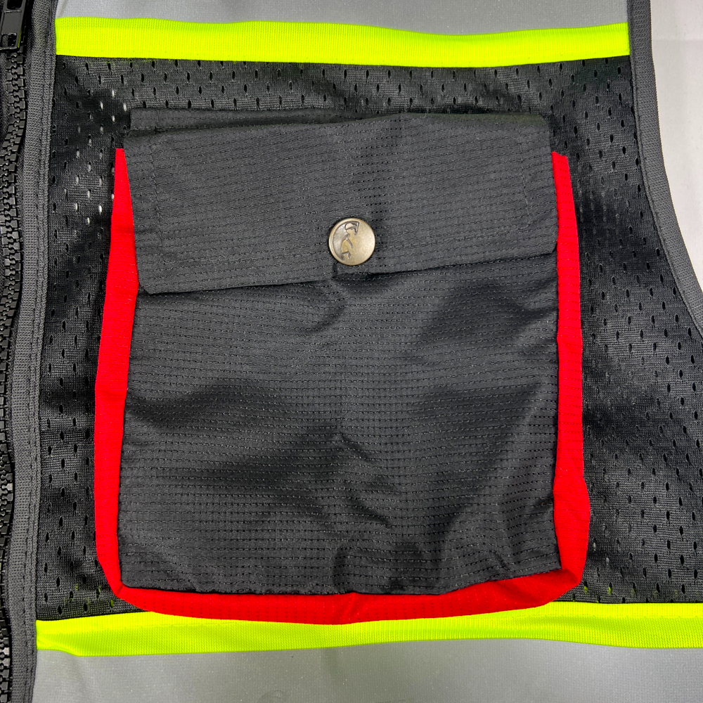 Chaleco JYRSA tipo Ejecutivo Ventilado color Negro - Rojo