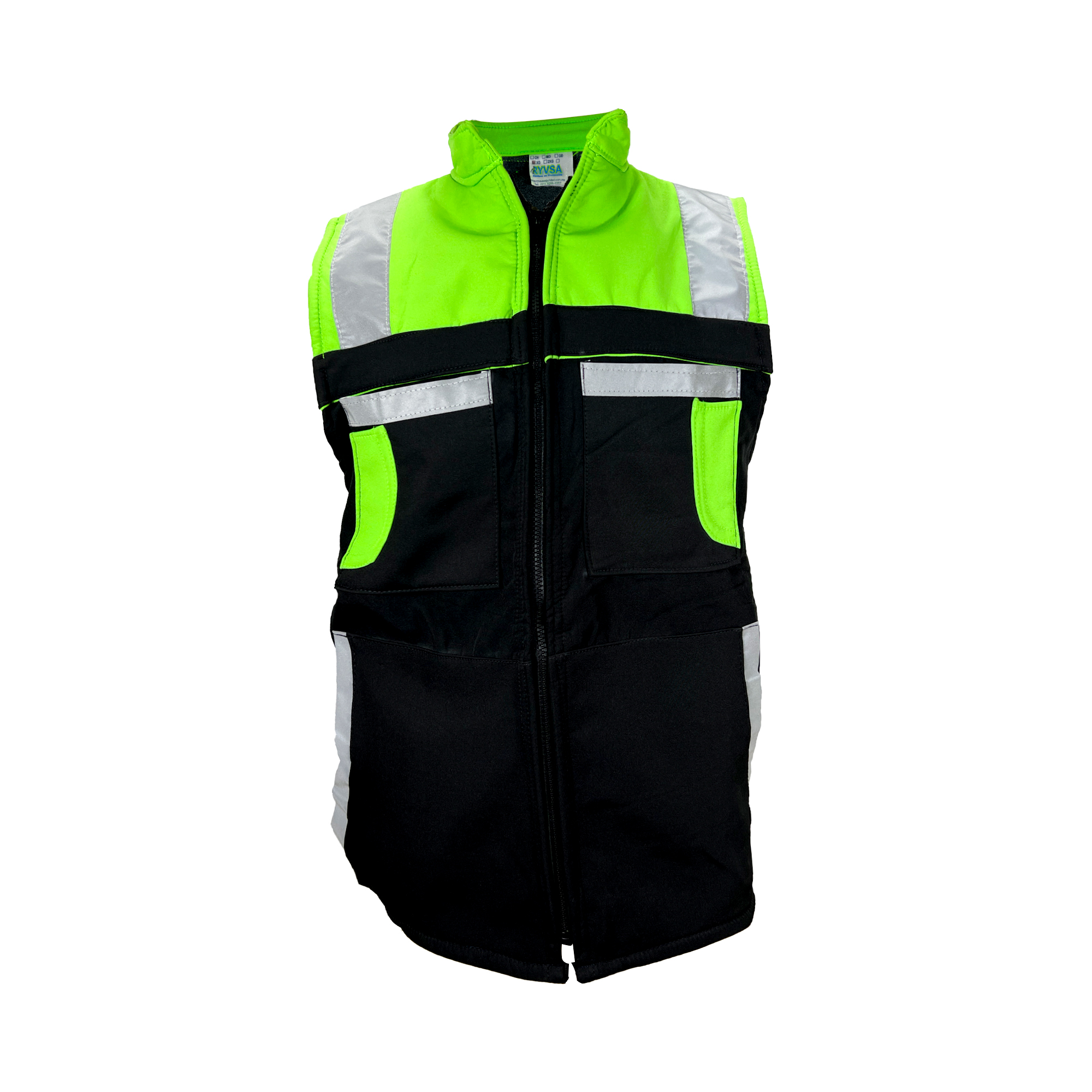 Chaleco Térmico Polar RYVSA tipo Brigadista bicolor Verde-Negro