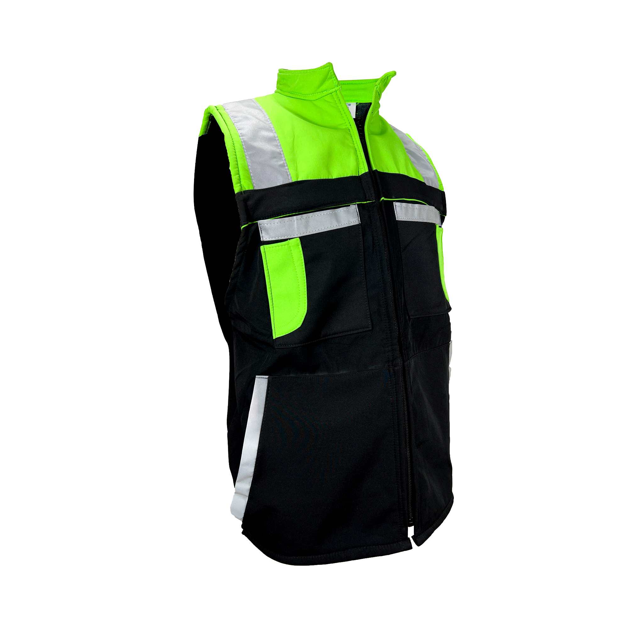 Chaleco Térmico Polar RYVSA tipo Brigadista bicolor Verde-Negro