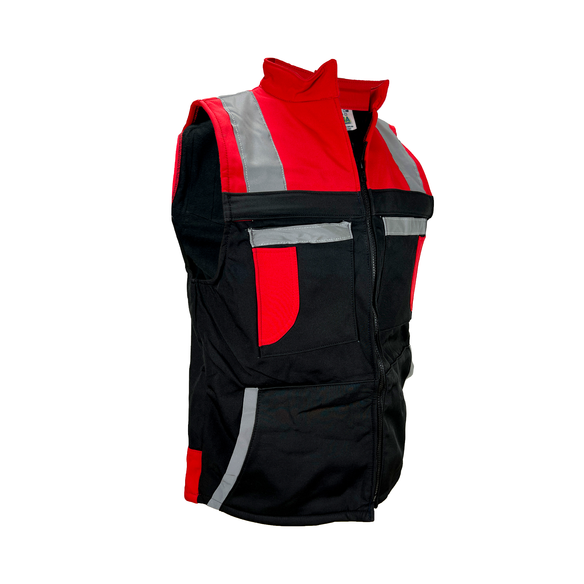 Chaleco Térmico Polar RYVSA tipo Brigadista bicolor Rojo-Negro