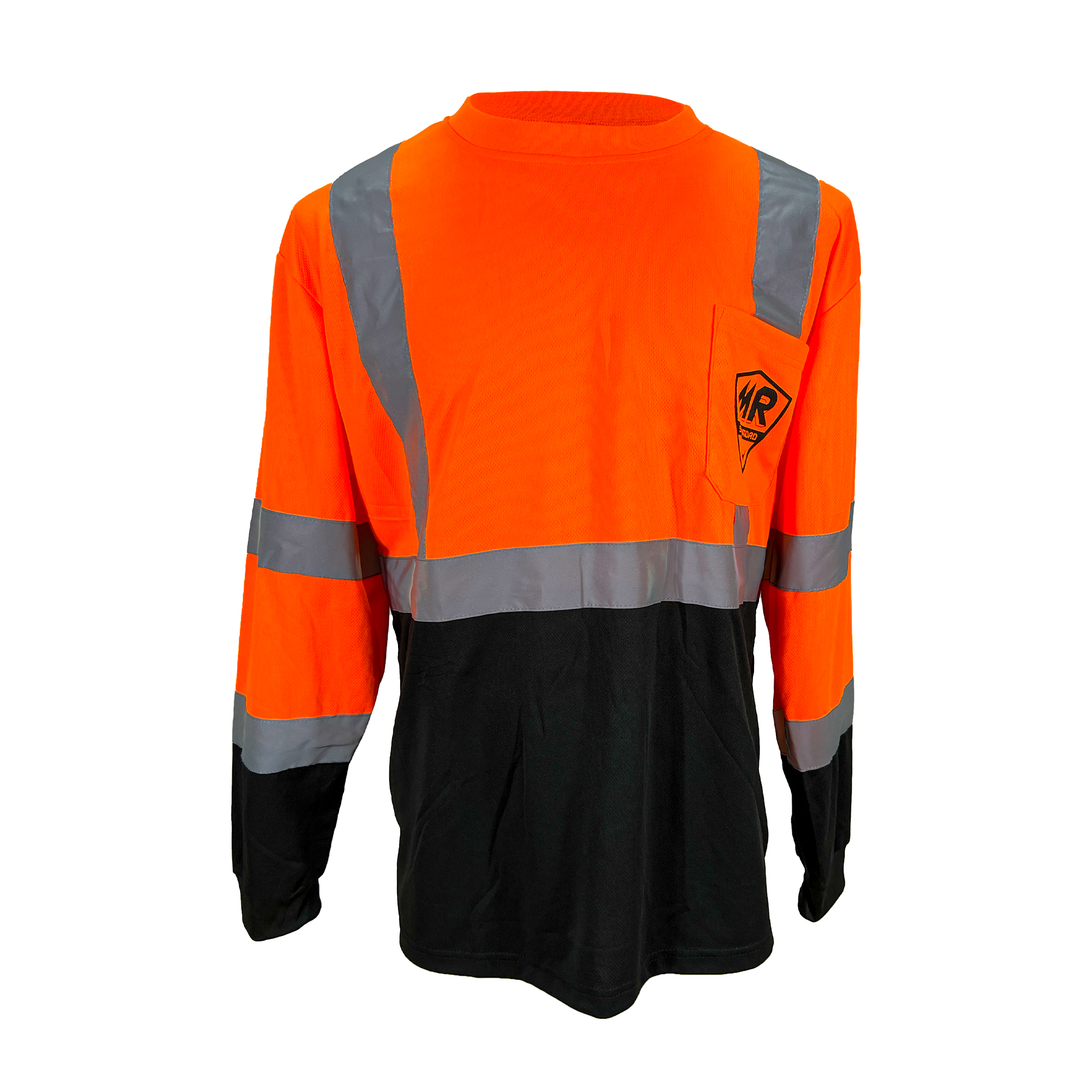 Playera Manga Larga  Alta Visibilidad Bicolor Naranja -Negro con 