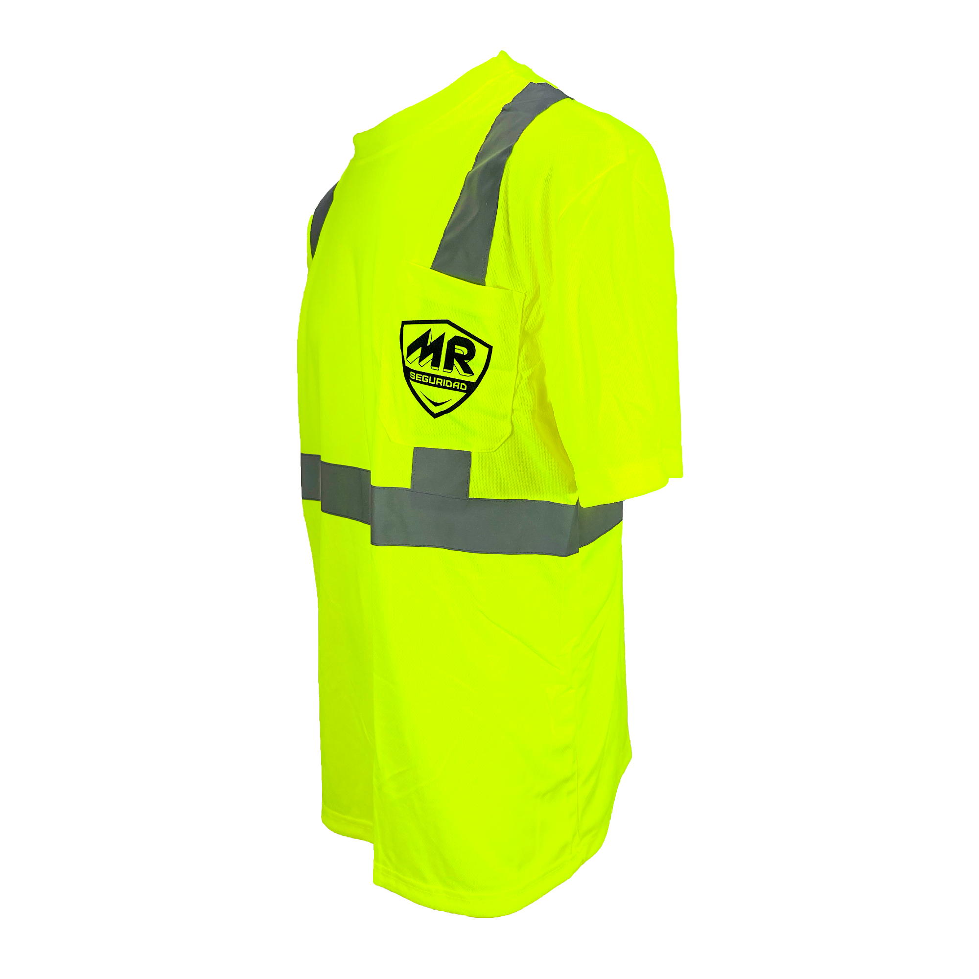Playera Manga Corta color Amarillo Alta Visibilidad con reflejant