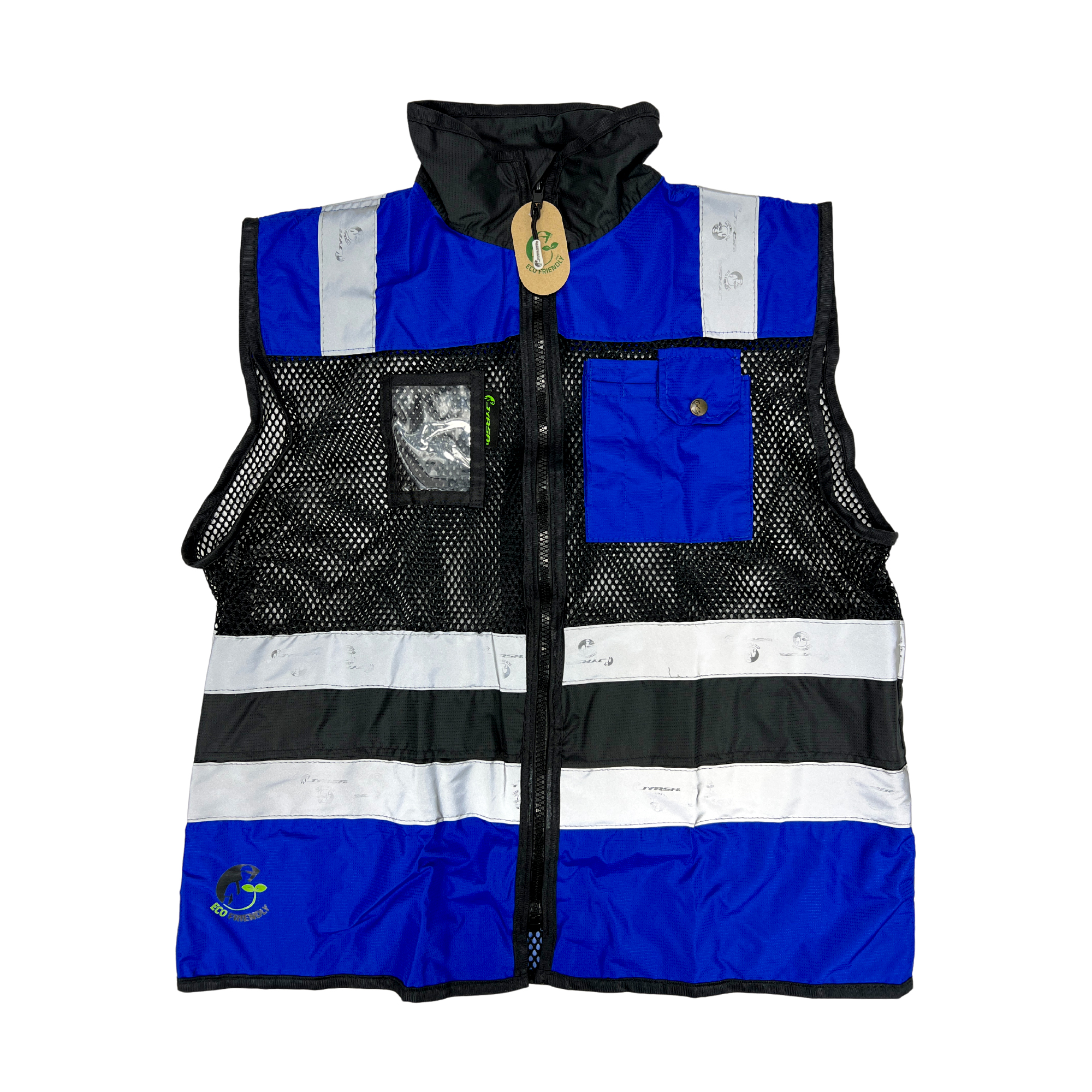 Chaleco JYRSA tipo Ejecutivo de Malla alta visibilidad Bicolor Azul Rey-Negro