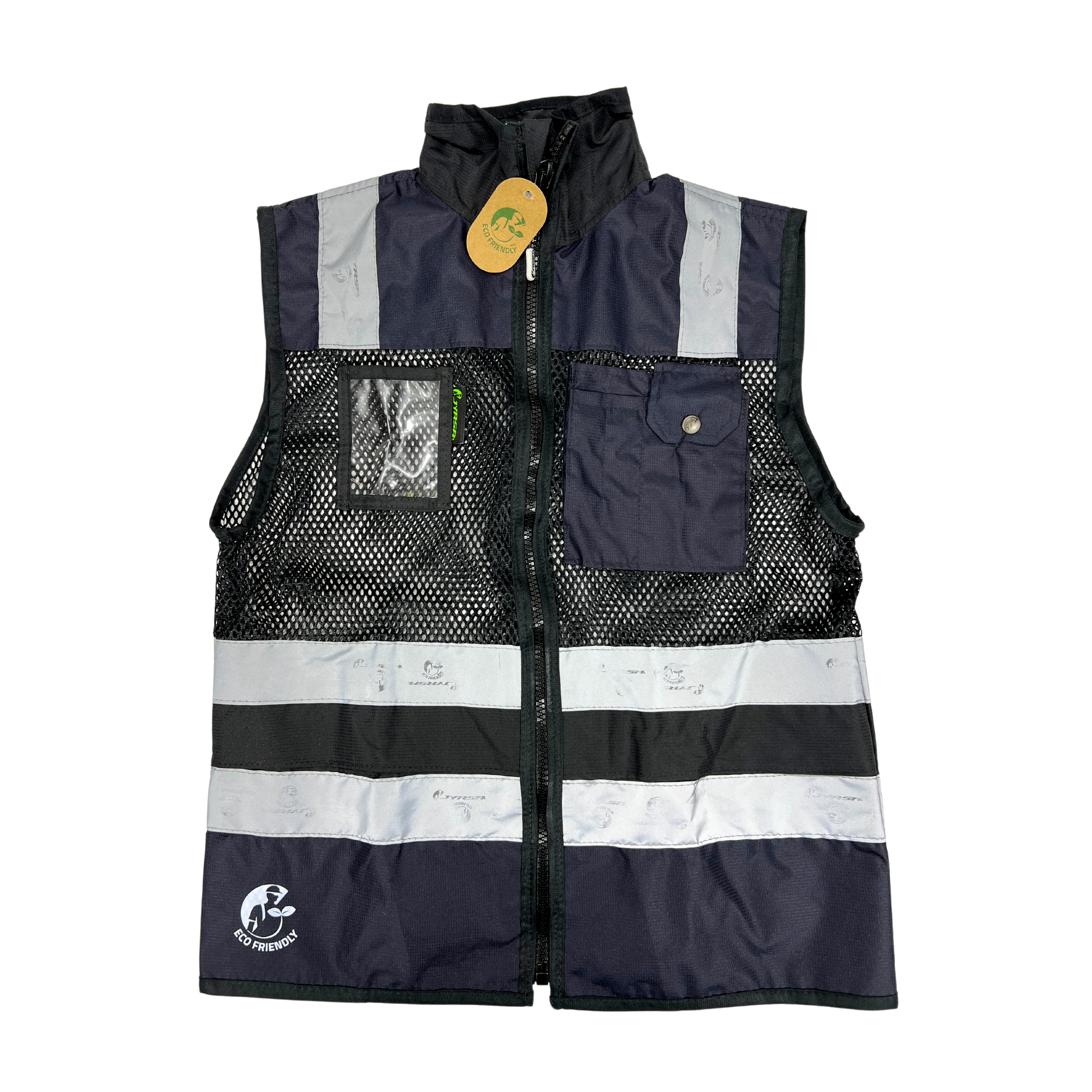 Chaleco JYRSA tipo Ejecutivo de Malla alta visibilidad Bicolor Azul Marino-Negro