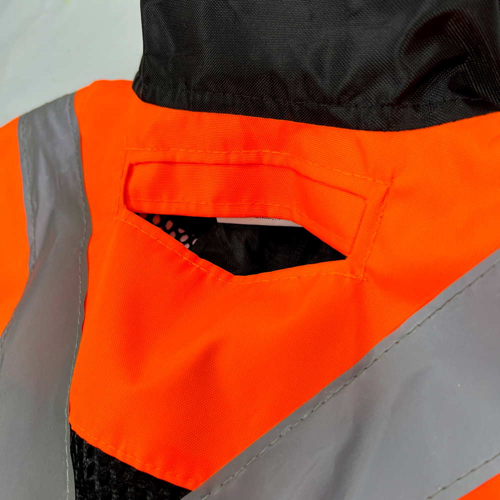Chaleco JYRSA tipo Ejecutivo de Malla alta visibilidad Bicolor Anaranjado-Negro