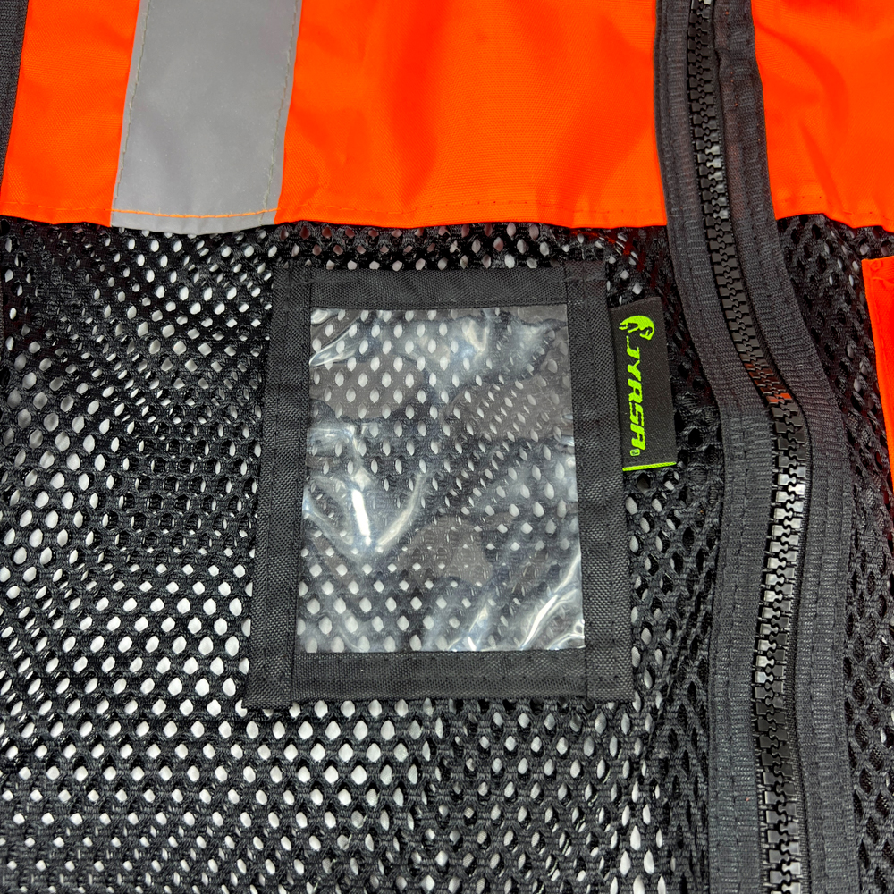 Chaleco JYRSA tipo Ejecutivo de Malla alta visibilidad Bicolor Anaranjado-Negro