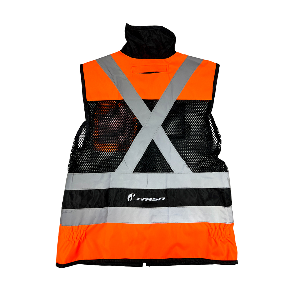 Chaleco JYRSA tipo Ejecutivo de Malla alta visibilidad Bicolor Anaranjado-Negro