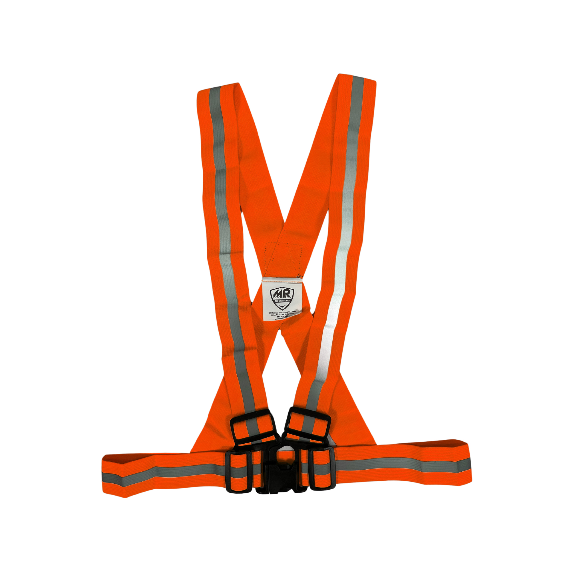 Chaleco Elástico tipo Carrilero color Anaranjado alta visibilidad