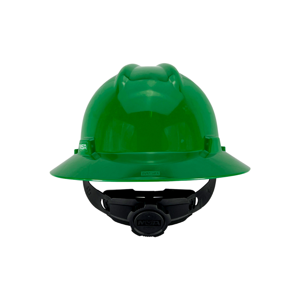 Casco MSA Ala Ancha ajuste Matraca Verde